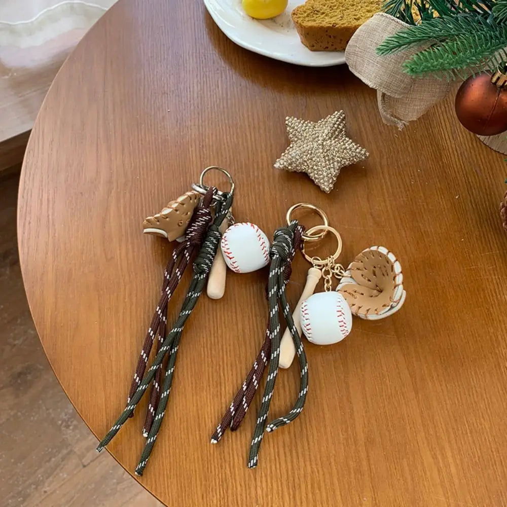 Bag Charms Baseball Braid Rope Pendant Weave Rope Nylon Braid Rope Bag Charms Key Ring Bag Accessories Car Key Chain