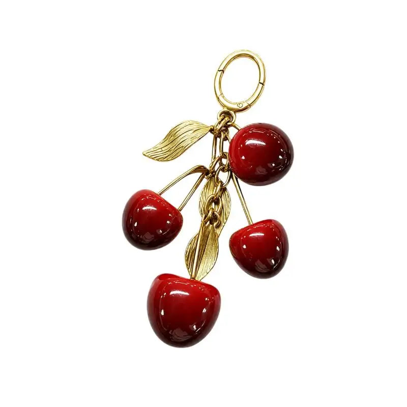 Luxury High Quality Cherry Bag Charms for Keychains Elegant Accessories Decoration