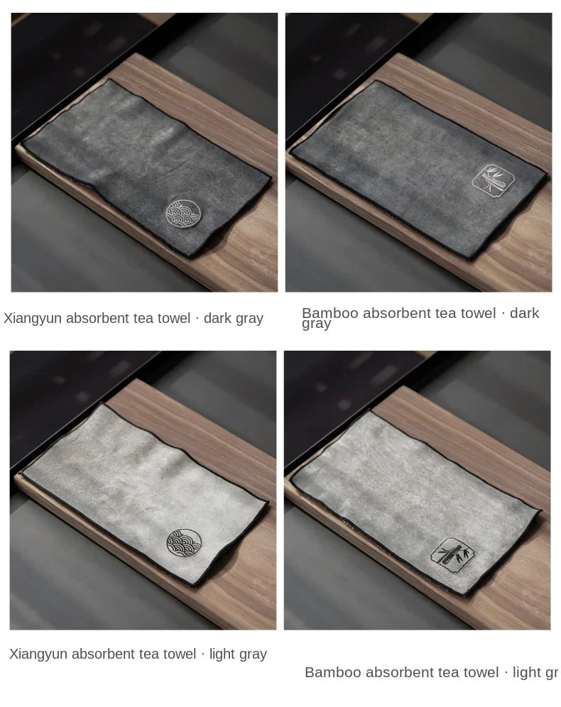 Water Absorption Tea Towel Tea Cloth Thickened Coffee Table Cloth Zen Teaware Towel Cotton Linen Rag Pad Tea Table Accessories