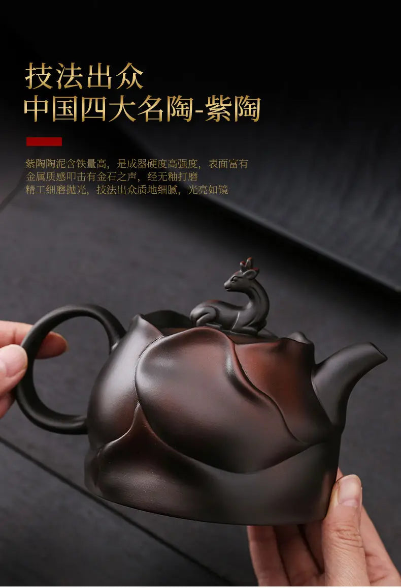 Pottery pot all handmade along the way you pot home Chinese large capacity teapot retro large tea set