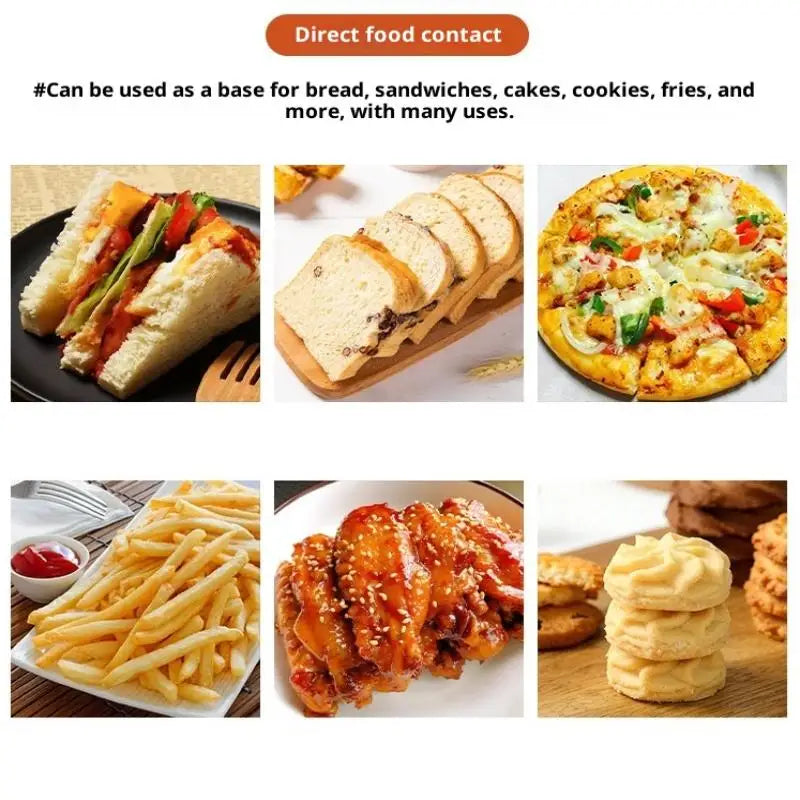 100Pcs Oil-Proof Wax Paper Baking Food Wrappers for Burgers French Fries Sandwiches & Bread - Kitchen Food Baking Tools
