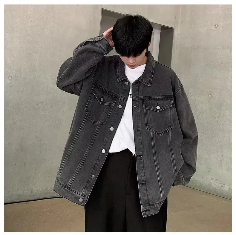 Denim Jackets for Men Baggy Vintage Personality Safari Style Trendy Urban Street Style Handsome Pockets Outwear American  Hombre