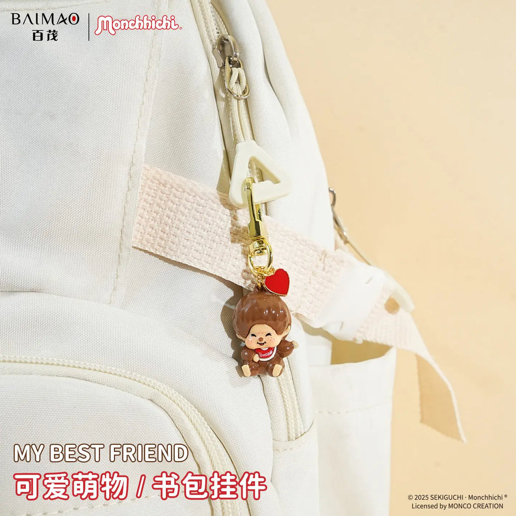 Cartoon Monchhichi Monkey Modeling Mini Cute Doll Backpack Mobile Phone In-Vehicle Pendant Decoration Toys Periphery Fun Gifts