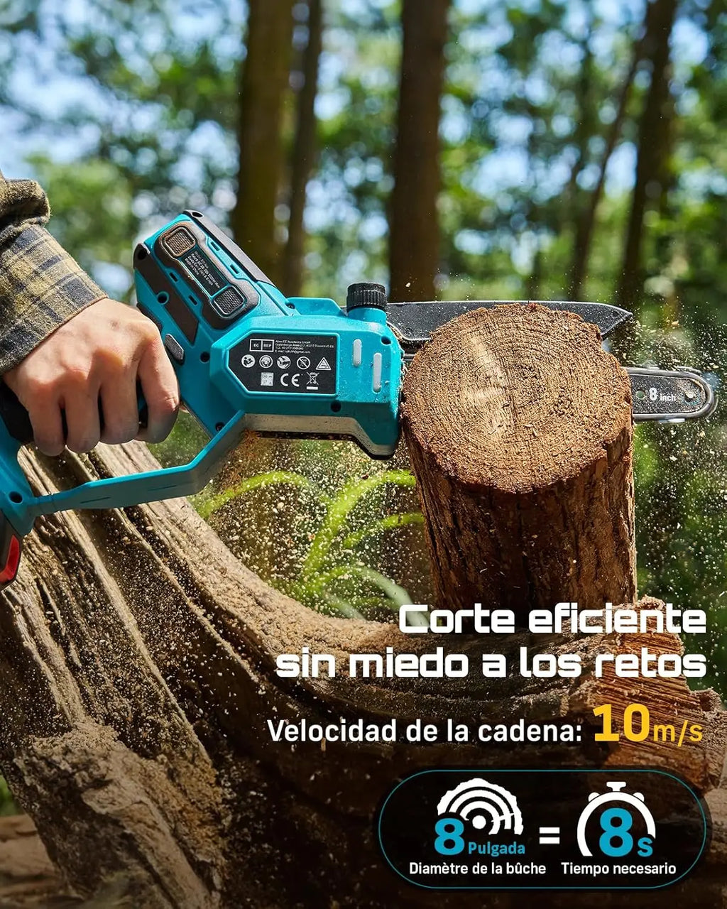 SEESII 6&8'' Brushless Electric Chainsaw 1000W Cordless Electric Saw Woodworking Garden Pruning Tools For Makita 18V Battery Pin