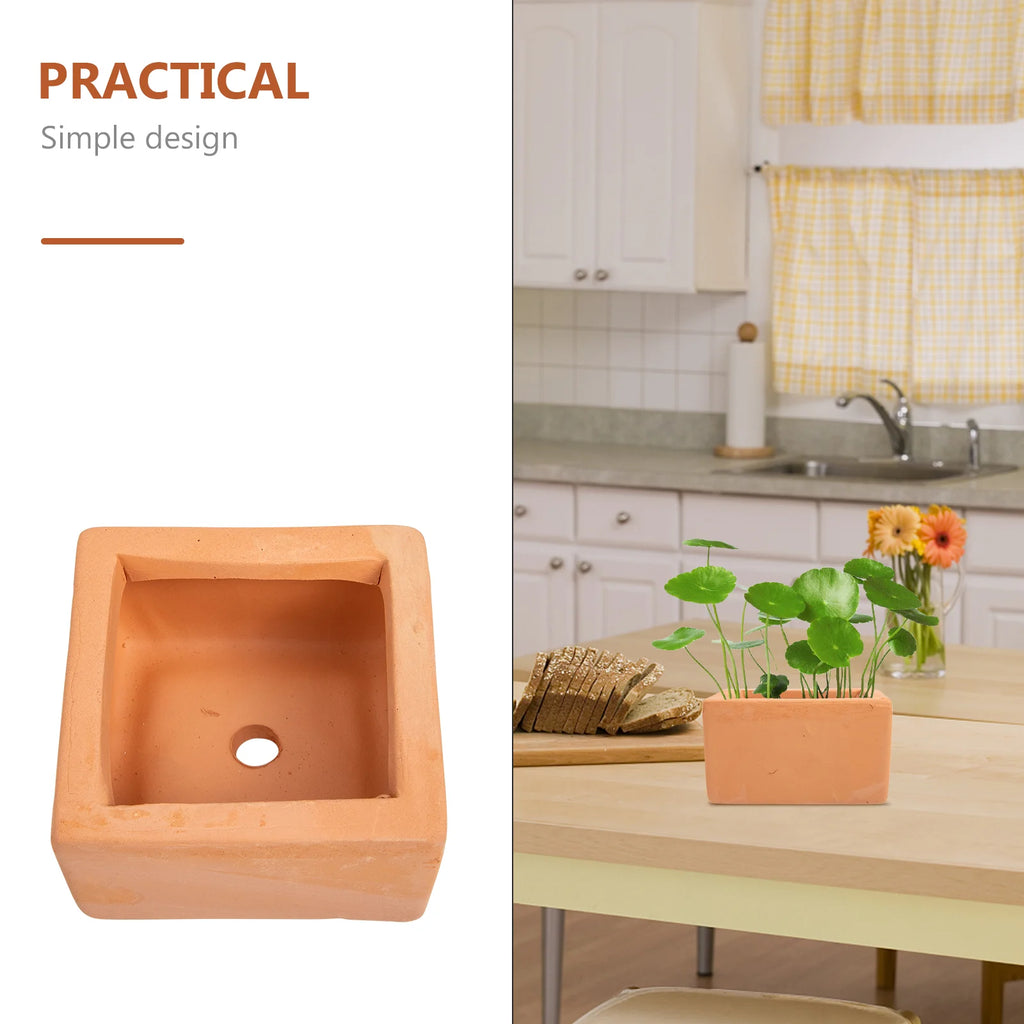 3 Pcs Terracotta Flowerpots Sturdy Red Pottery Succulent Plant Pot Small Containers Ceramic Bowls Home Office Planter