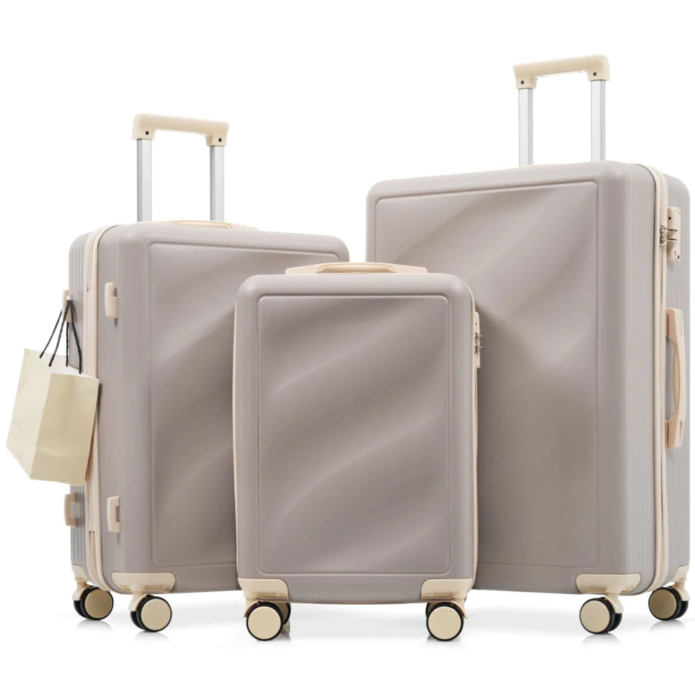 3 Piece Luggage Set , Lightweight Durable Suitcases with Spinner Wheels and TSA Lock, Carry-on & Checked Travel Luggage20/24/28