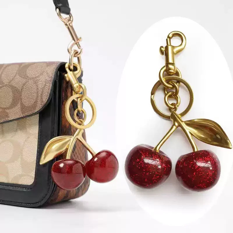 Cherry Bag Charm Cute Cherry Purse Charms Strawberry Keychain Best Gifts for Shoulder,Handbags,Crossbody,Tote,Hobo,Backpack