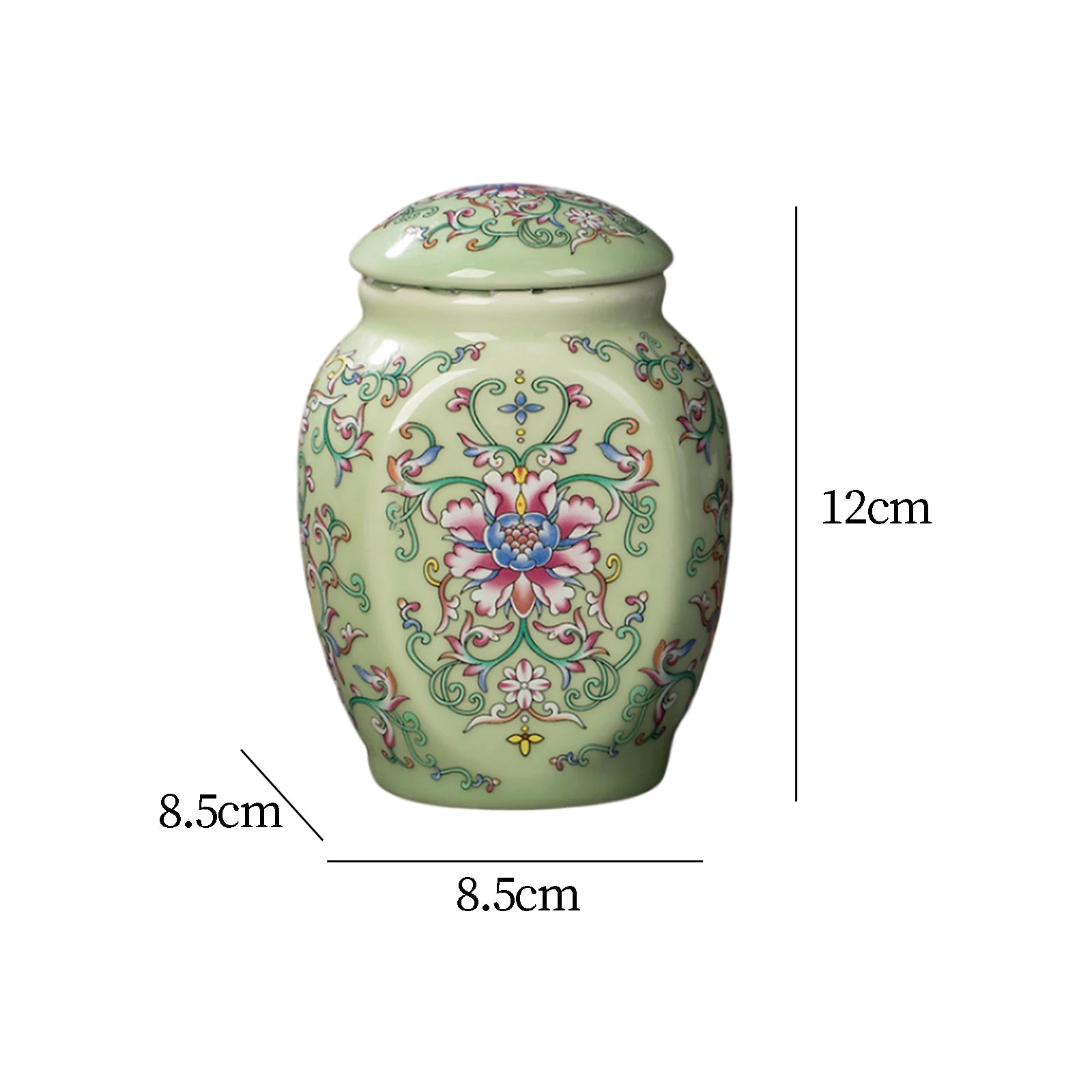 Vintage Bottle Vase Ceramic Ginger Jar with Lid Chinese Classical Decorative Jar Celadon Vase Storage Jars Candy Pots Home Decor