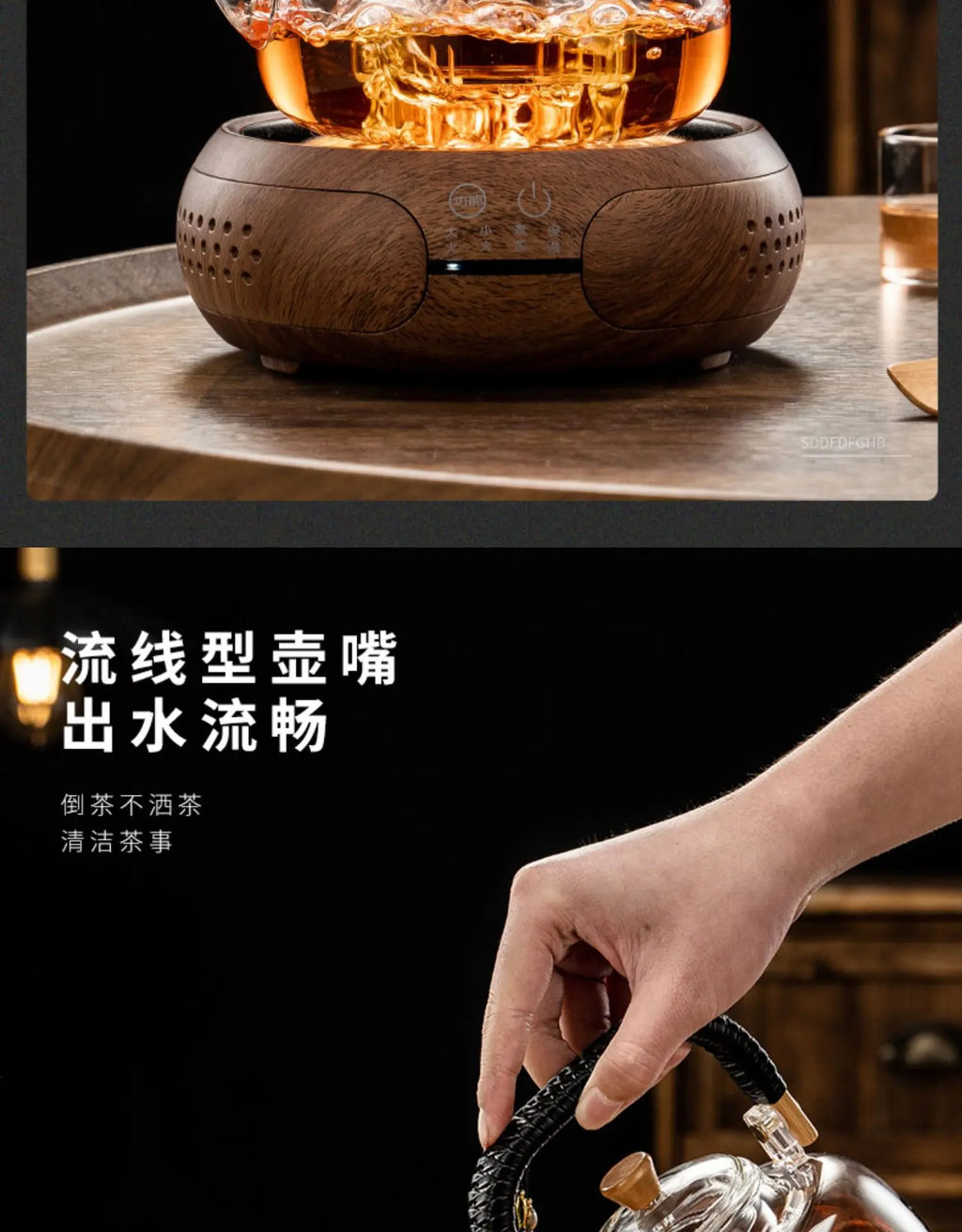 Steaming and boiling teapot, heating and boiling tea, glass kettle, household tea set, boiling