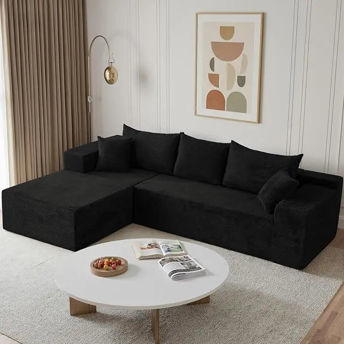 103" L Shaped Sectional Boneless Couch for Living Room, Modern Modular Cloud Sofa with Facing Chaise, Comfy, Customized