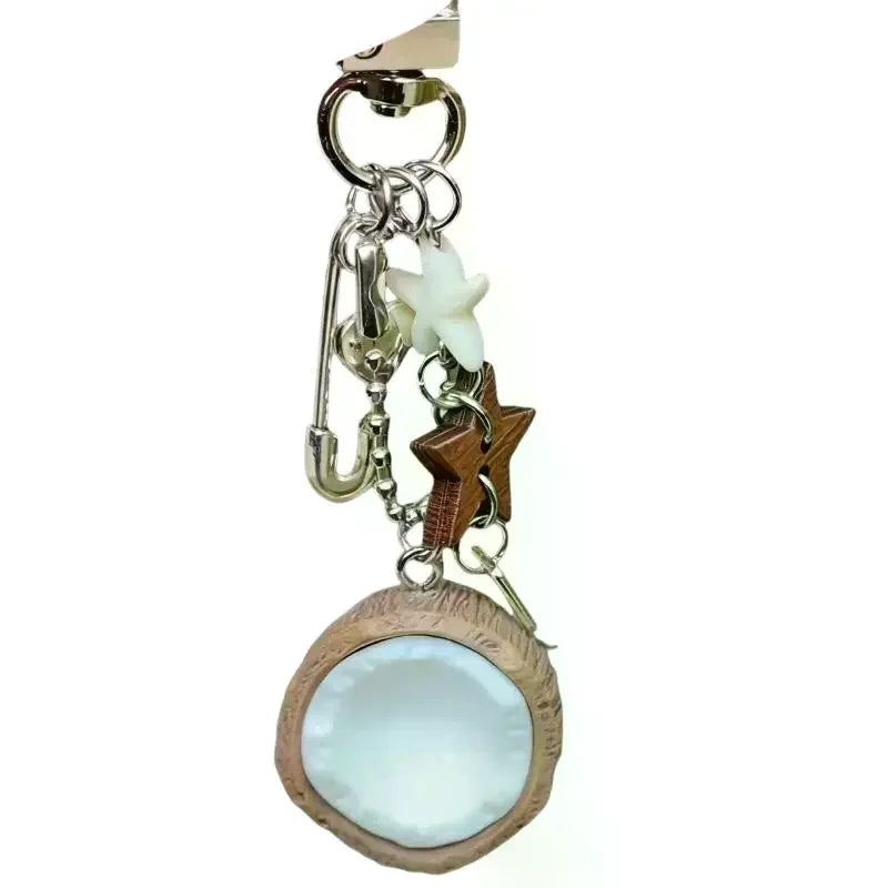 Beaded Coconut Bag Charm for Purses Handbags Bag Accessories Fashion Charms Car Keyrings Gift for Womens Girls