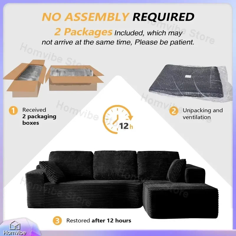 Modern L Shaped Convertible Sofa Bed 3 Seater Compressed Flat Pack Living Room Furniture Set Sofa for Small Spaces
