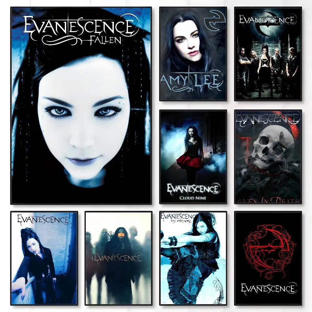 E-Evanescence A-Amy Lee Poster Sticky Wall Art Printing Waterproof Home Living Bed Room Bar Aesthetic Decor