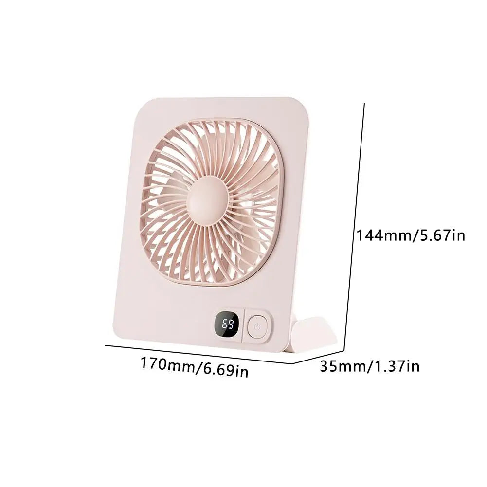 Portable Mini Desk Fan Table Power Display Ultra Quiet Hang Fan For Office Home USB Rechargeable Foldable Table Fan With 5 Gear