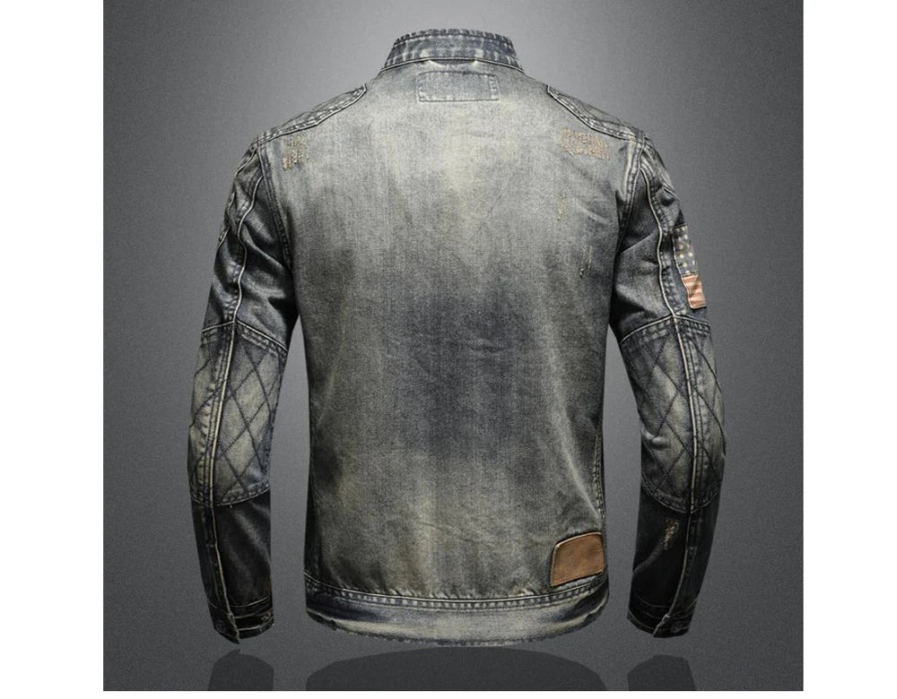 Autumn Men's Denim Jackets Fashion Men Retro Streetwear Zipper Cowboy Coats Men Vintage Windbreaker Biker Jean Jackets Clothing