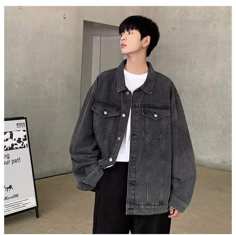 Denim Jackets for Men Baggy Vintage Personality Safari Style Trendy Urban Street Style Handsome Pockets Outwear American  Hombre