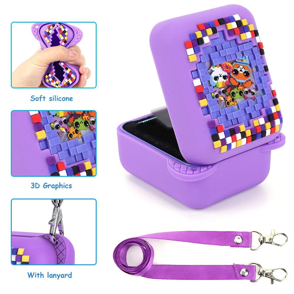 For Bitzee Digital Pet Protective Case With Lanyard Silicone Protective Cover Shockproof Storage Bag Portable EVA Carrying Case