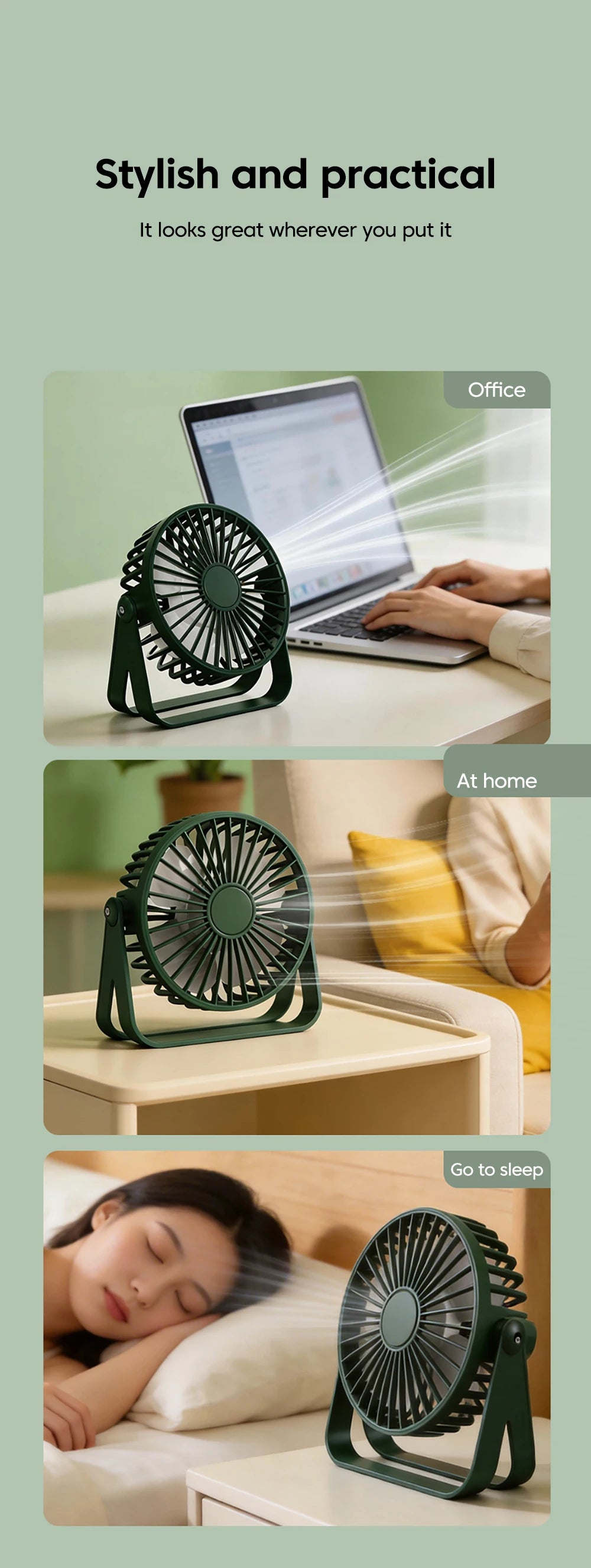 Desk Fan Portable Mini USB Rechargeable Fan Ultra Quiet Suitable For Home Desk Office Student Dormitory Computer Summer