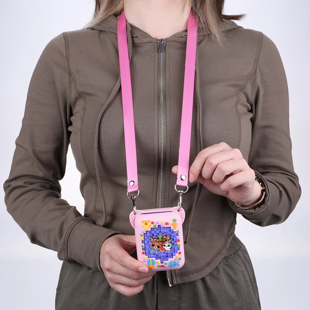 Silicone Protective Skin Sleeve with Lanyard Protective Storage Holder Shockproof for Bitzee Digital Pet Interactive Virtual Toy