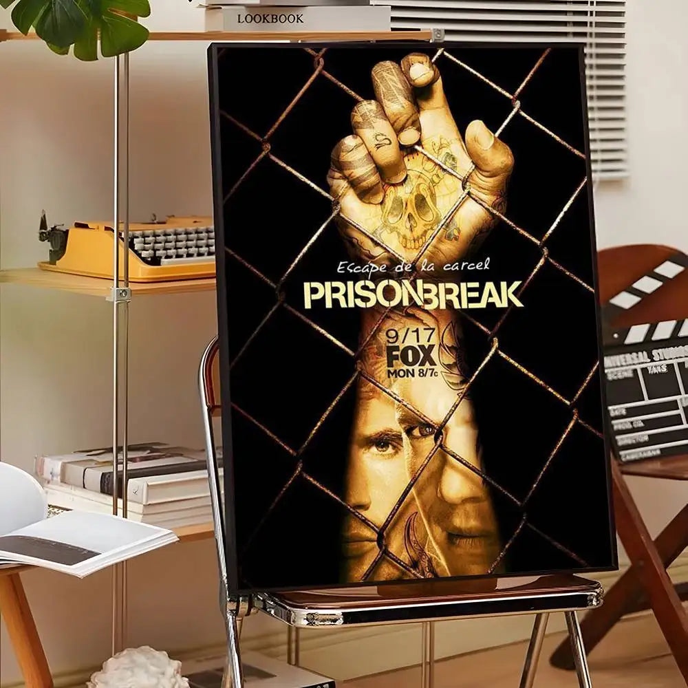 1PC TV P-Prison Break Poster Sticky Wall Art Printing Waterproof Home Living Bed Room Bar Aesthetic Decor