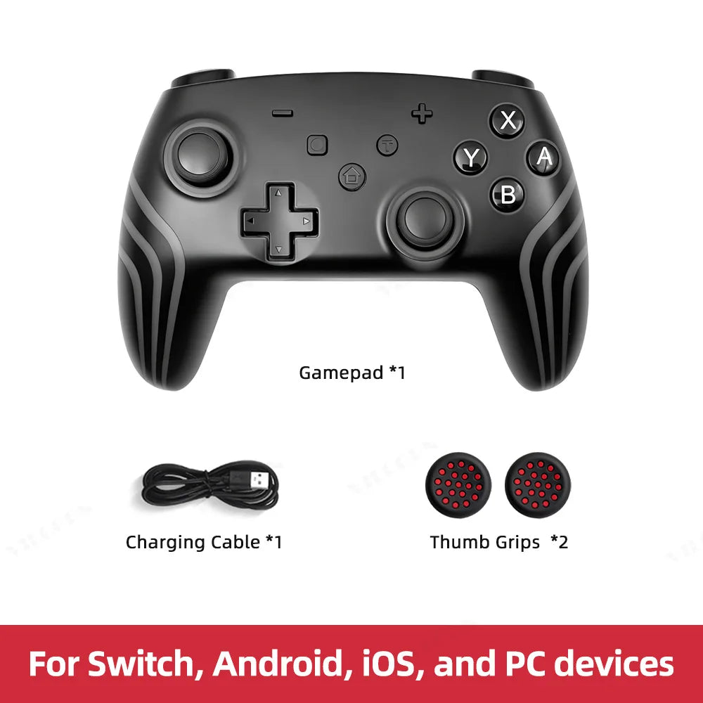 NS1 RGB Wireless Gamepad for Nintend Switch Pro BT Game Controller Switch OLED/Lite Joystick for PC Steam with Turbo 6 Axis