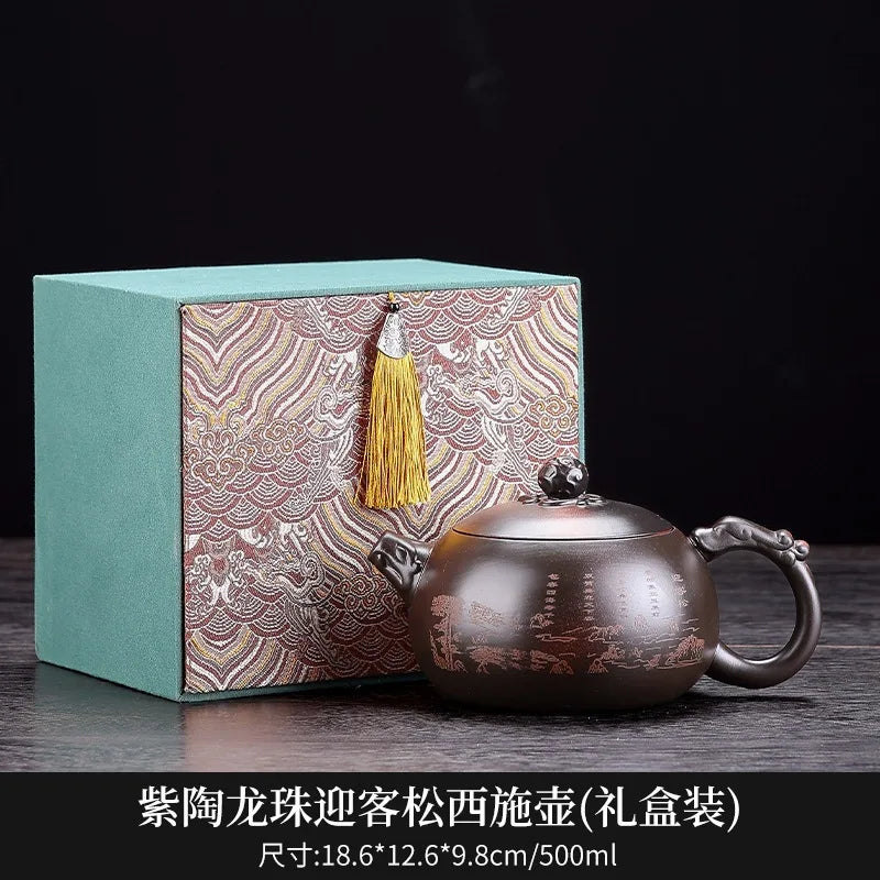 Household Xishi Pot Purple Pottery Pot Kung Fu Tea Set Large-capacity Purple Clay Pot Handmade Jumping Knife Craft
