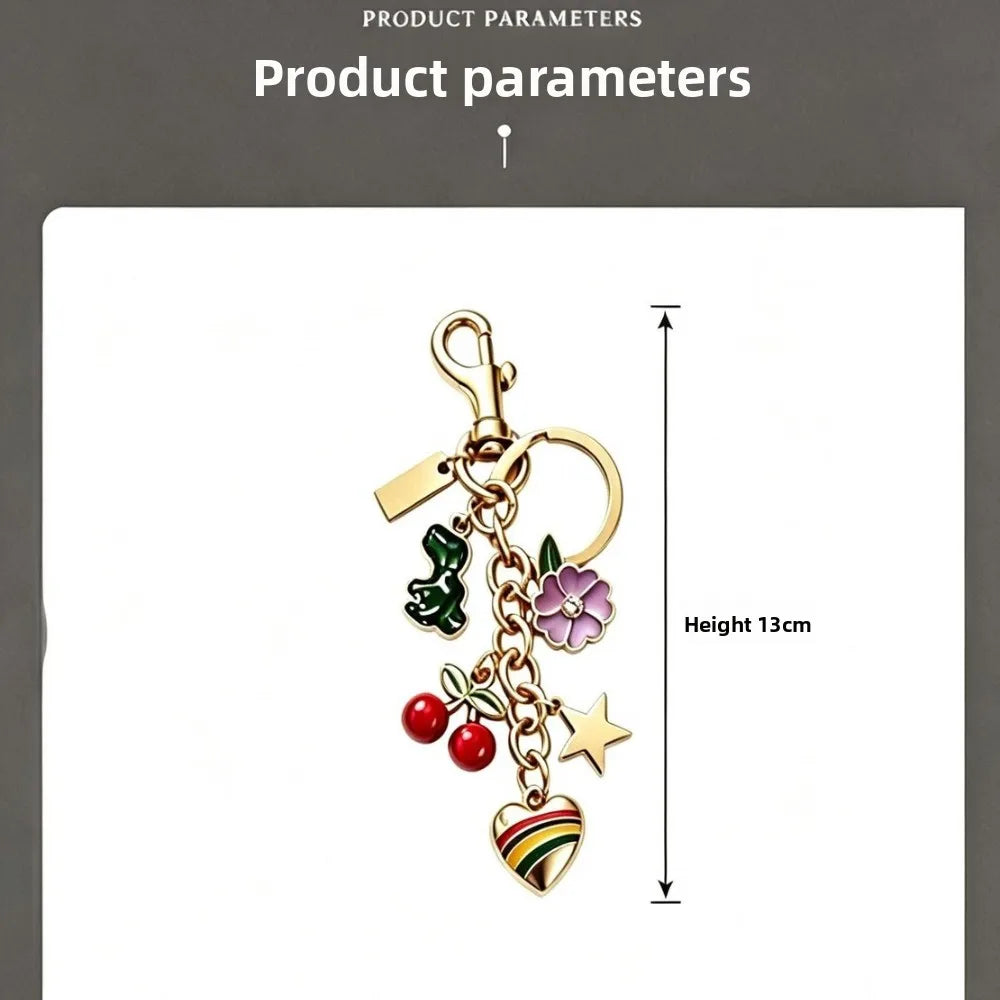 Bag Charm Vintage Metal Multi Charm Keychain Personalized Engraving Tag Handbag Decoration Gift For Women Girls