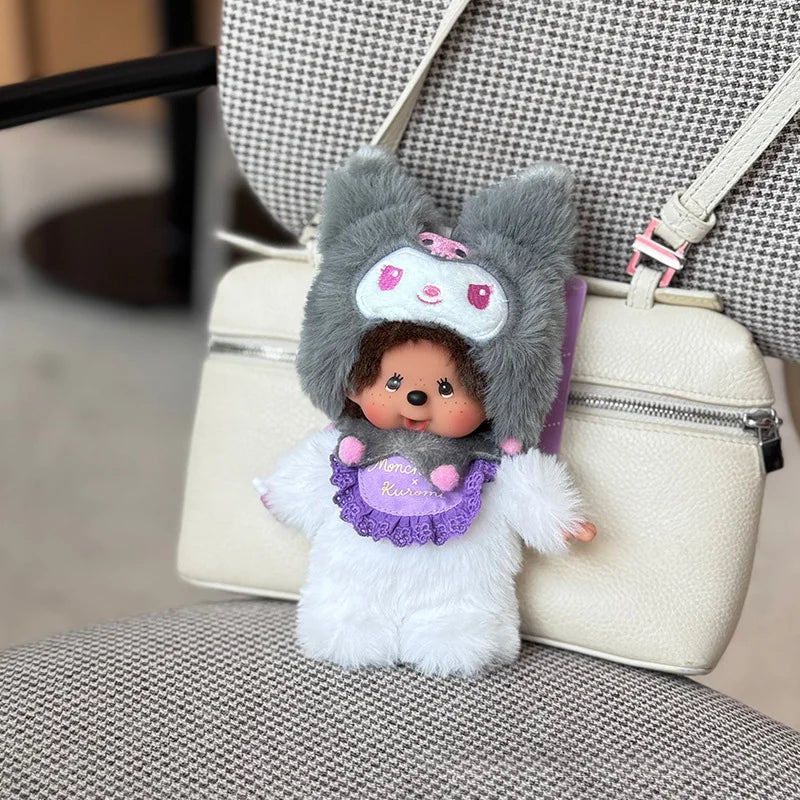 Monchhichi Keychain Kawaii Keychains for Bags Monchhichi Doll Hanging Pendants Children's Day Birthday Gift 몬치치