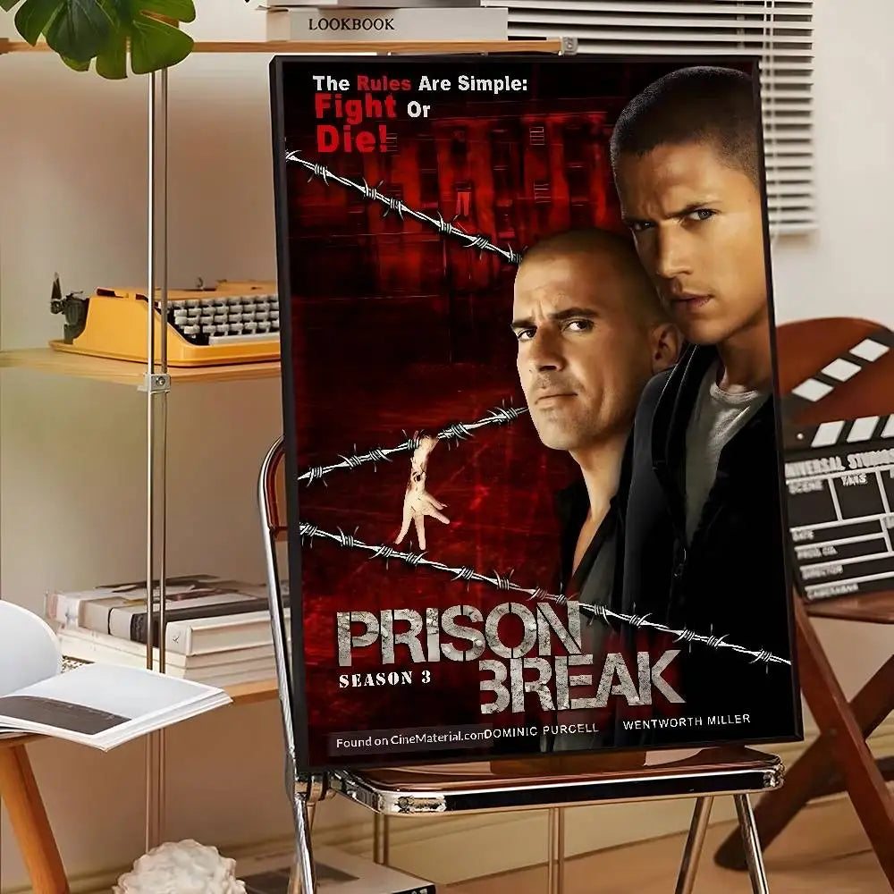 1PC TV P-Prison Break Poster Sticky Wall Art Printing Waterproof Home Living Bed Room Bar Aesthetic Decor