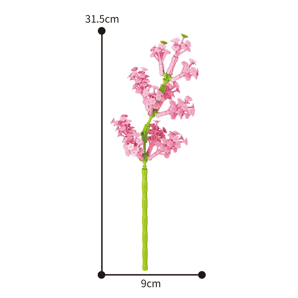 Creativity Potted Plants Bouquet Rose Lily Flower Home Desk Plant Decoration Assemble Building Blocks Bricks Toys Girls Gift