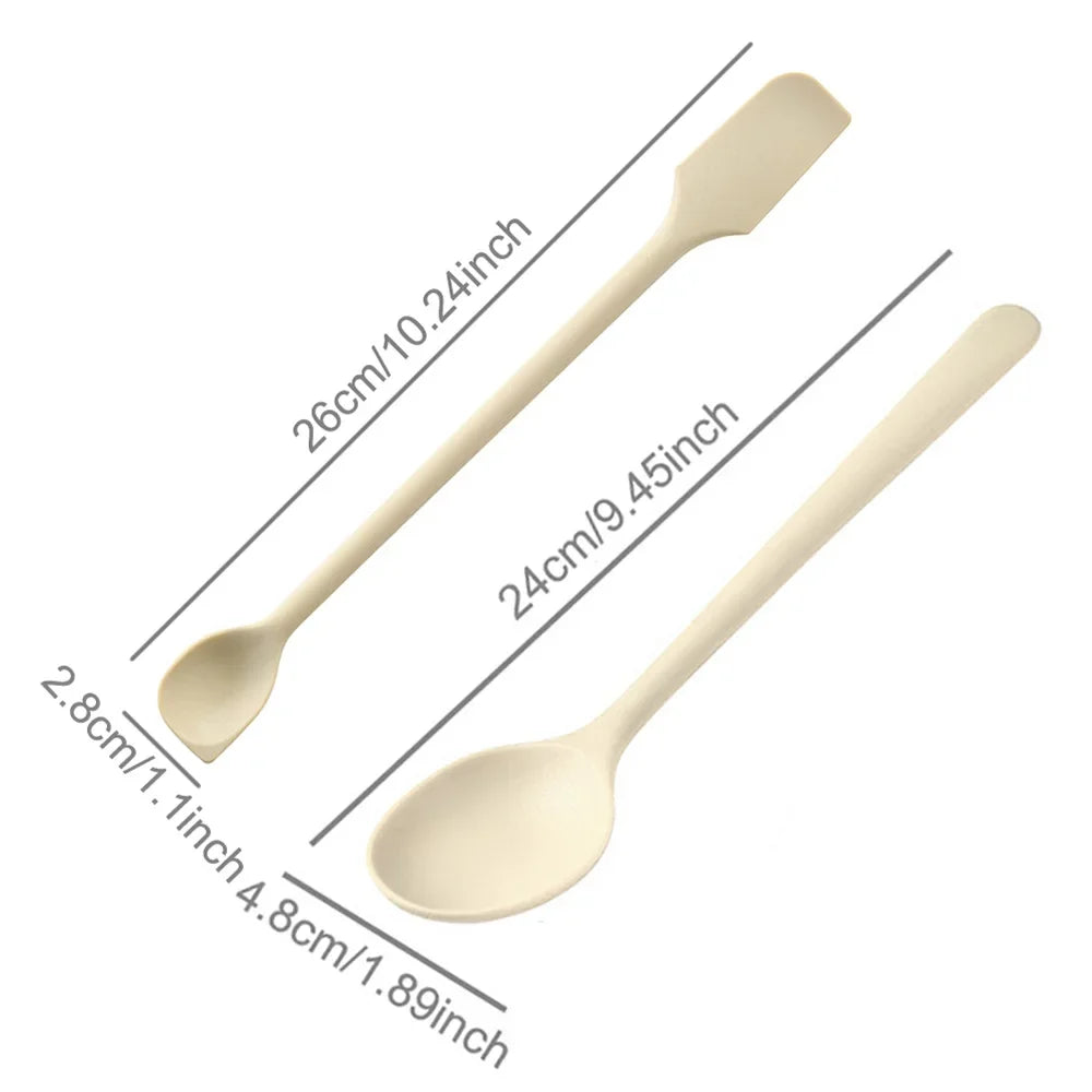 2/8Pcs Silicone Spoon Small Spoon Jam Spoon Heat Resistant Easy To Clean Non-stick Rice Spoons Tableware Utensil Kitchen Tools