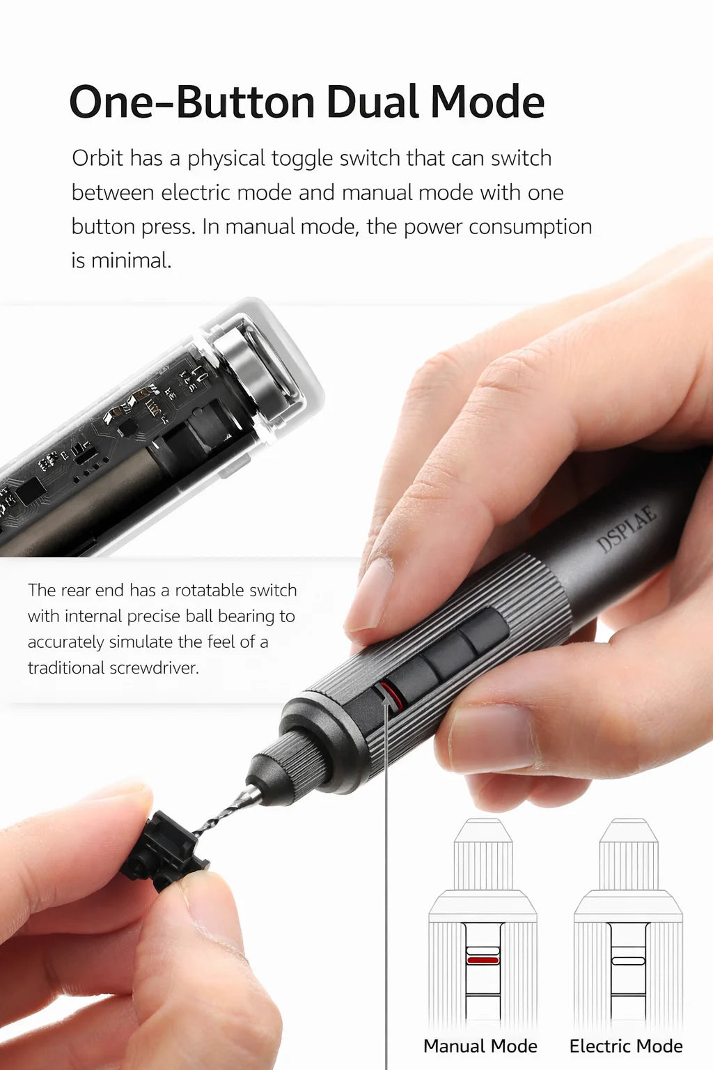 DSPIAE AT-ED01 Orbit Electric Hand Drill Screwdriver for Gunpla Plastic Wooden Soft Metal Drilling Model DIY Assembly Hobby Tool
