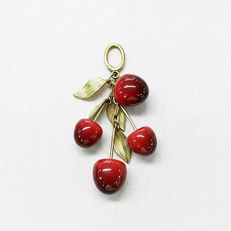 Luxury High Quality Cherry Bag Charms for Keychains Elegant Accessories Decoration