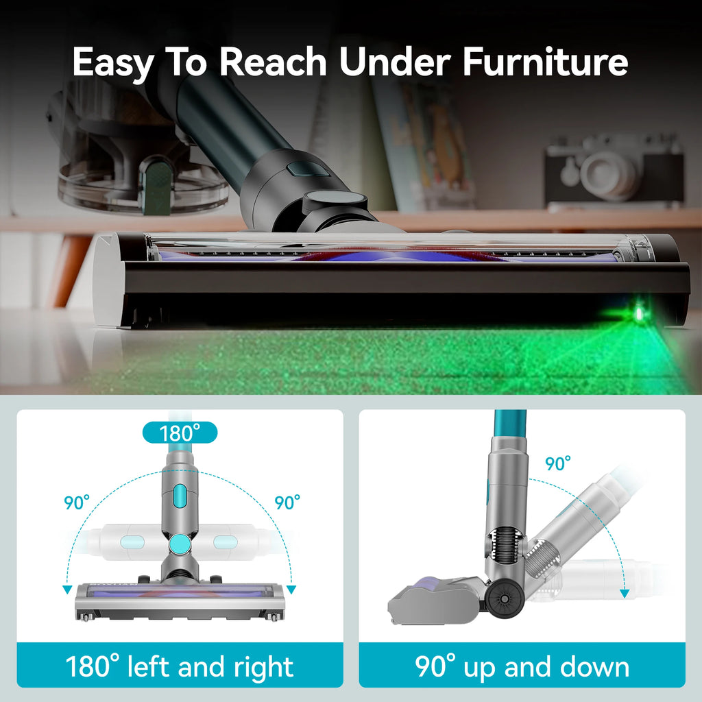 Cordless Vacuum Cleaner, 6-in-1 Stick Vacuum with 400W Suction,Rechargeable Vacuum Handheld Vacuum for Pet Hair/Carpet/Floor