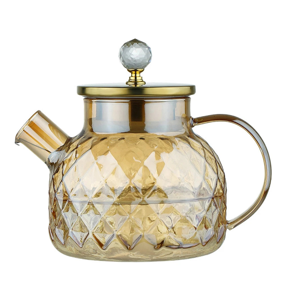 Borosilicate Glass Teapot Stovetop Safe,1000ml/1800ml Tea pot, for Loose Leaf Teas Fruit Teas Fragrant Tea