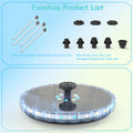 Solar Fountain with LED Lights&1800mAh Battery, 3.5W Solar Water Fountain Pump with 8 Nozzles&Crash Bars for Outdoor Decoration