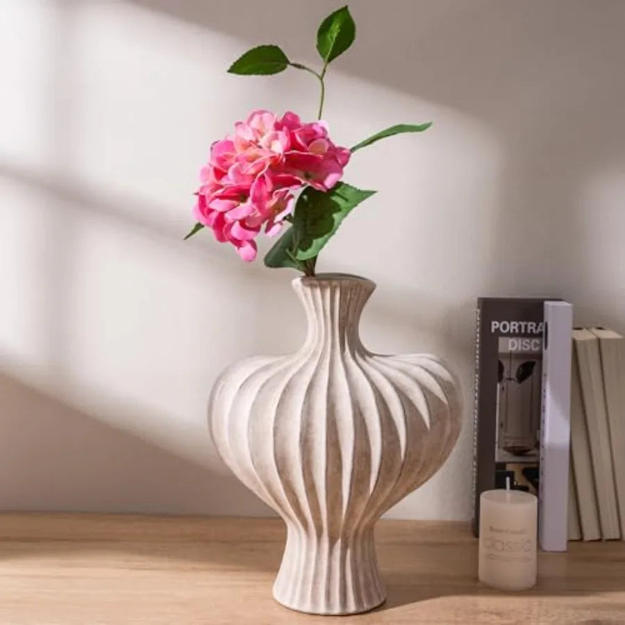 Ceramic Flower Vase Home Decor Farmhouse Table Vases Rustic Vtage Livg Room Kitchen Bedroom Decorations Pottery Decorative Vase