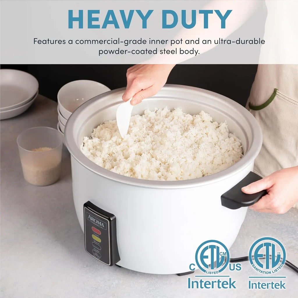 Large 60-Cup Commercial Rice Cooker with Automatic Keep Warm, Easy Cleaning