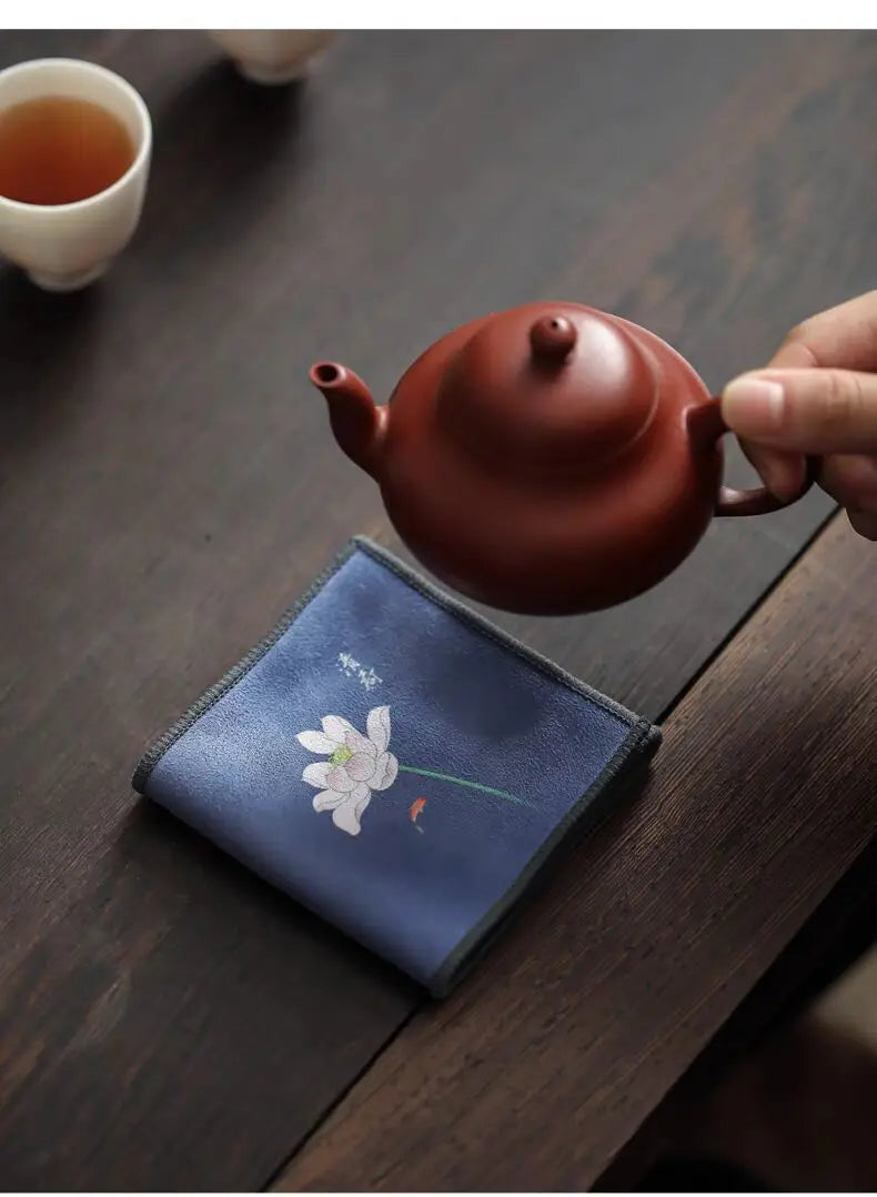 Double-sided tea towel, thickened tea cloth, absorbent towel, tea set, coffee table, tea tray, tea tablecloth, matcha table tea