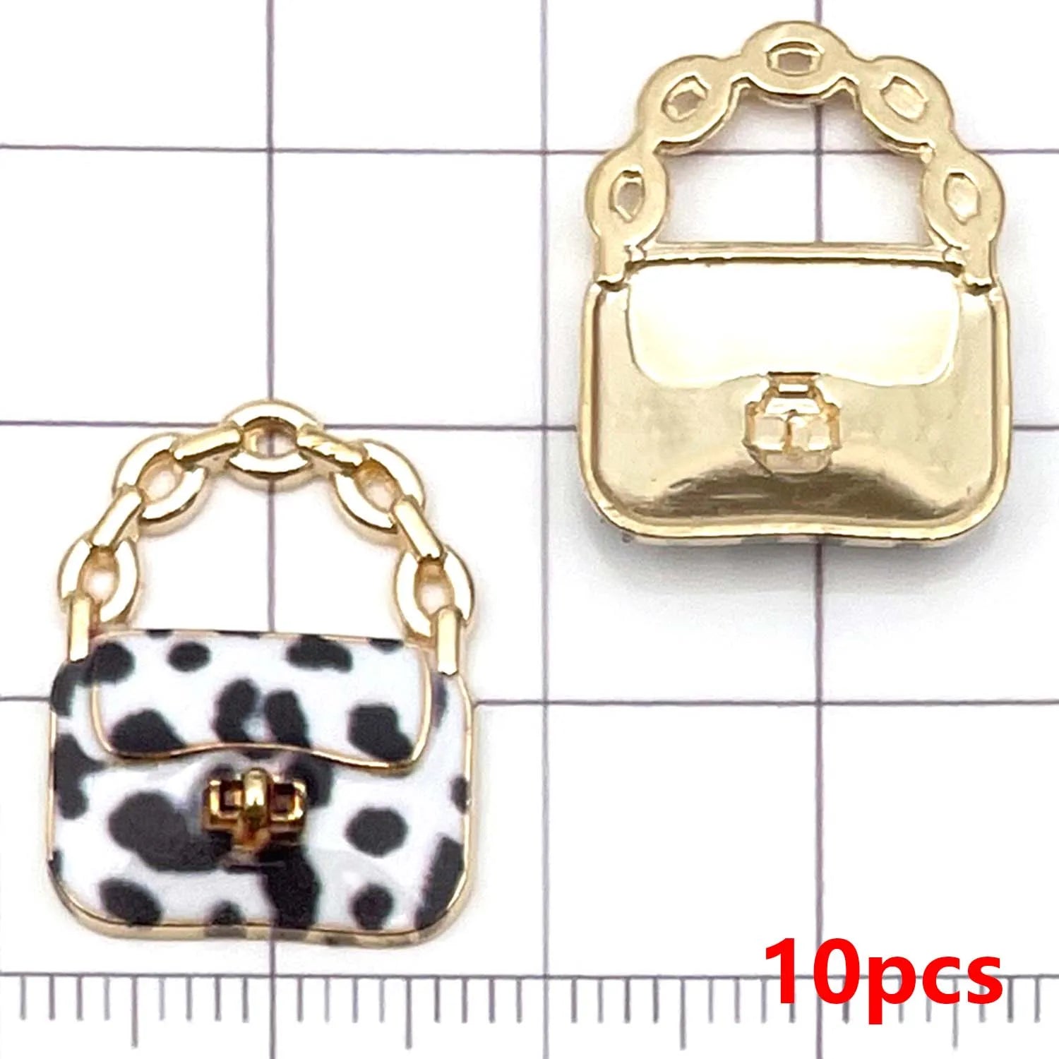 10pcs Colorful Fashion Women's Handbag Charms Alloy Pendants for DIY Bracelets Necklaces Earrings Jewelry Making Accessories
