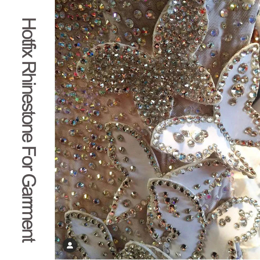 Top Quality Clear Crystal AB Hotfix Rhinestones Hot Fix Glass Strass Iron On Crystal Hotfix Rhinestone For Garment Dress Clothes