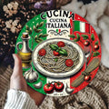 1pc Italian Cuisine Round Metal Sign - Rustic Aluminum Wall Art with HD Print, Waterproof & Rust-Resistant, Vintage Spaghetti &