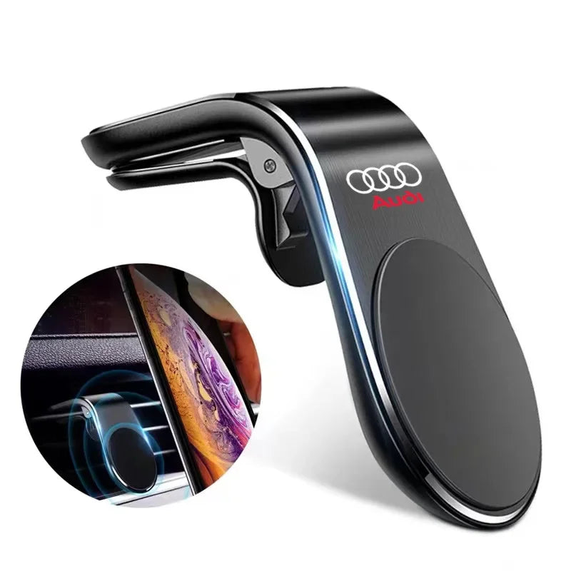 Magnetic Car badge Phone Holder Metal Stand Accessories For Audi A6 C5 C6 C7 C8 A4 B5 B6 B7 B8 B9 S3 S4 S5 Q3 8U Q5 8R Q7 Q8 TT
