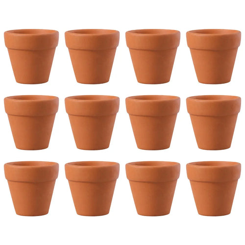 12Pcs Terracotta Plant Pots Ceramic Flower Pots for Small Plants Indoor Outdoor Mini Clay Natural Rustic Decor