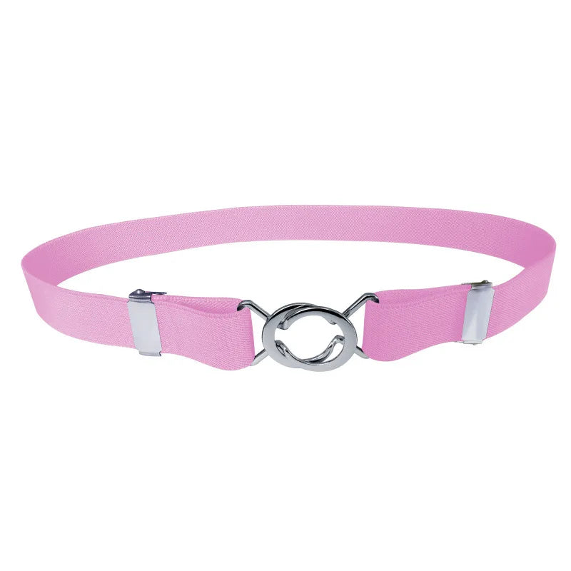 Adjustable Elastic Stretch Belt Invisible Belt for Women Girls Jeans Pants Dress,2.5cm Wide Metal Ring Buckle,No Hassle,No Bugle