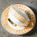 Ceramic Flower Teacup Vintage Luxury Coffee Cups GoldPlated Tea Set Combination Royal Afternoon Tea Set Kitchen Tableware Gift