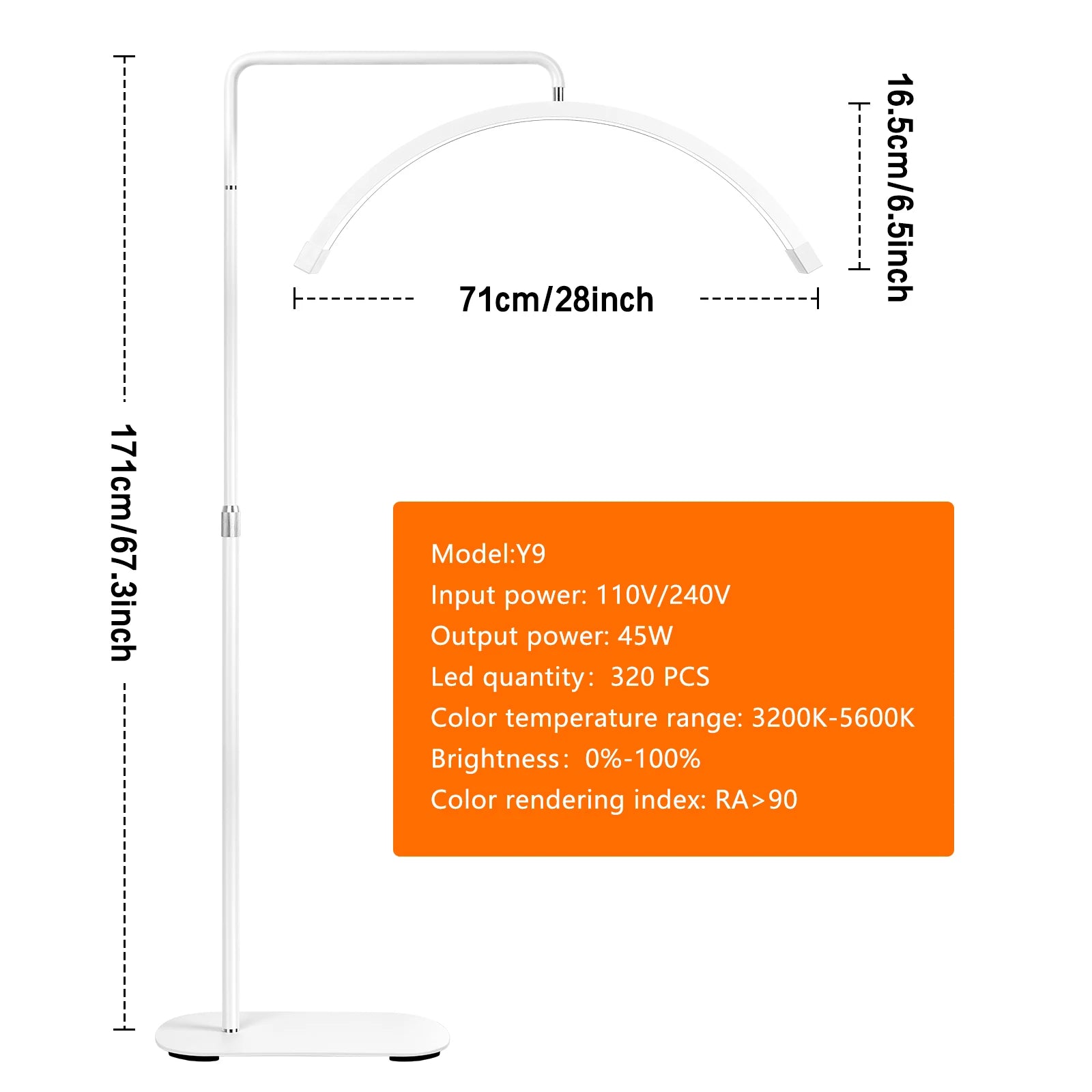Oversea Warehouse Fast Delivery Floor LED Video Light Half-moon Shaped High Quality Fill Light For Beauty Salon Makeup