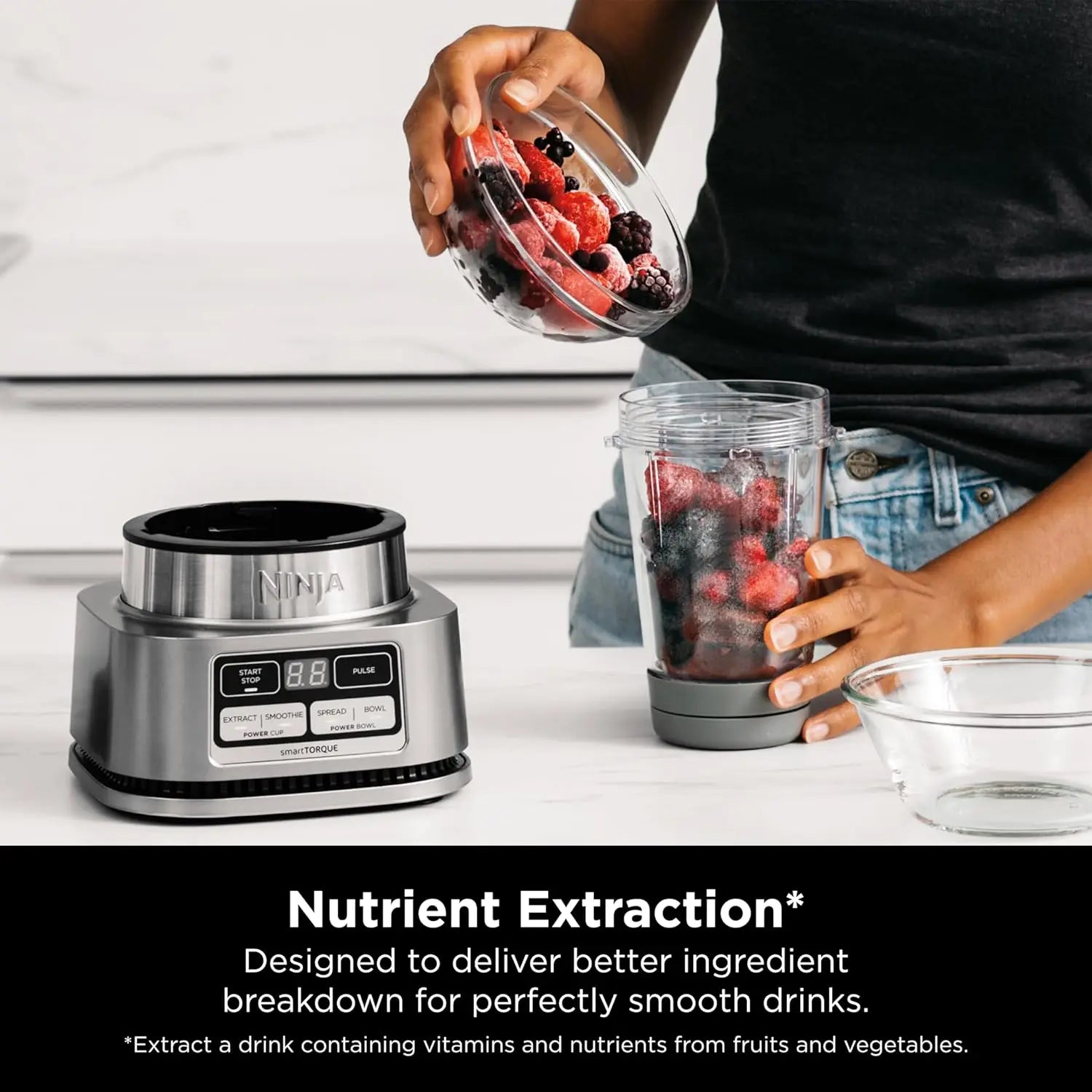 Powerful Smoothie Blender with 1200W Motor for Sauces, Frozen Drinks, and More - Kitchen Mixer Grinder