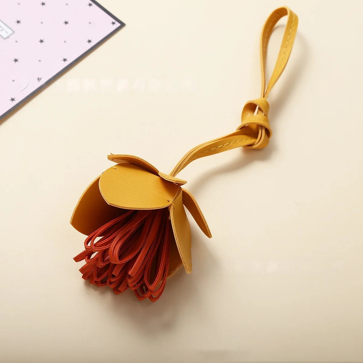 Bag Charm Flower Ball Pendant Luxury Fashion PU Leather Flower Car Pendant Decoration Bag Accessories
