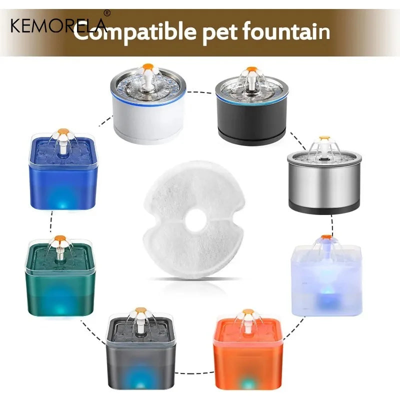 4/8PCS Cat Water Fountain Activated Carbon Replacement Filter  Multiple Filtration Pet Water Fountain Replacement Filters
